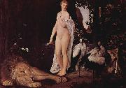 Gustav Klimt Weiblicher Akt mit Tieren in einer Landschaft oil painting artist